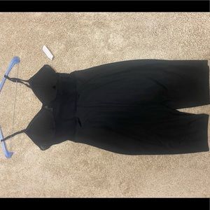 Black Rib-Knit Mesa Jumpsuit